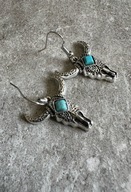 Oryginalne kolczyki wiszące Bizon turkus