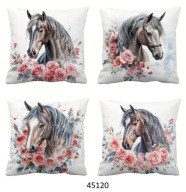 Poszewki na poduszki 4szt 45x45cm konie koń horse kwiaty 45120