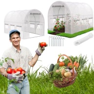 TUNEL FOLIOWY OGRODOWY SZKLARNIA STELAŻ OCYNK FOLIA UV12 2X3 6M2 BIAŁA PE