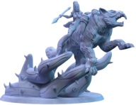 Wolf Rider Lashenna Wojowniczka na Wilku Jeździec Pinup Fantasy RPG Druk 3D