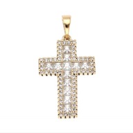 63337 ZAWIESZKA 18K POZŁACANA 32/17 MM "brylantowy" krzyżyk