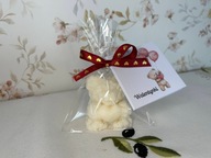 Świeca sojowa | miś – prezent na walentynki (ecru)