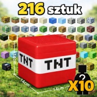 Klocki Magnetyczne Minecraft 216 Elementów + 10 figurek TNT BOX Prezent