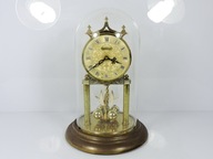 Mosiezny Zegar Kominkowy Z Gongiem HERMLE SZKLANA KOPULKA JAK ROCZNIAK