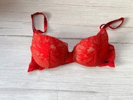 70B Calvin Klein czerwony koronkowy biustonosz usztywniane miseczki