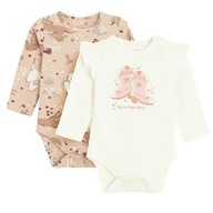 Cool Club Body dla dziewczynki z długim rękawem, Nowe, 2 szt., 74