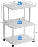 Stojak pod drukarkę, 3-poziomowy, biały, 44 x 30 x 65 B286