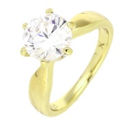 83484 Pierścionek pozłacany 14K średnica 16 mm elegancki "brylant"