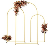 ŁUK ŚLUBNY WESELNY URODZINOWY 3 SZTUKI METALOWY ZŁOTY NA BALONY KWIATY k258