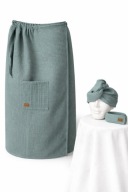Zestaw Pareo Ręcznik do sauny+Turban+opaska|Tkanina wafelkowa|szybkoschnące