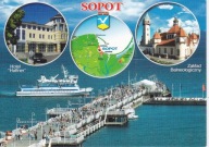SOPOT - MOLO - HOTEL HAFFNER - ZAKŁAD BALNEOLOGICZNY - MAPKA - HERB