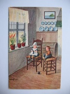 ZAGINIONY ŚWIAT W POSZUKIWANIU PANNY MŁODEJ DZIECI przedwojenna POCZTÓWKA