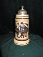 -OBNIŻKA-1-L,-Stary-Rytowany kufel ok,1890r-35-