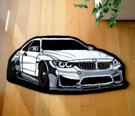 Dywan Z Samochodem BMW M4 Samochód Car 50 x 80cm Mata Antypoślizgowa