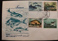!! ZWIERZĘTA RYBY - ALGIERIA 1985 - KOPERTA FDC - LIST - STAN BDB !!