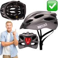 KASK ROWEROWY MOCNY MĘSKI DAMSKI MALTRACK RAPID Z LAMPKĄ 58-61cm WYTRZYMAŁY