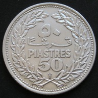 Liban 50 piastrów 1952 - srebro