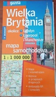 Wielka Brytania mapa samochodowa Londyn Liverpool