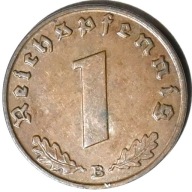 III Rzesza. 1 reichspfennig 1939 B