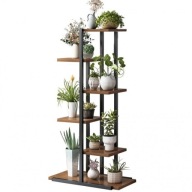 Kwietnik, regał, stojak na kwiaty 113x60x20cm czarno- brązowy LOFT