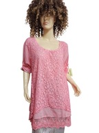 WŁOSKA TUNIKA z koronką rękaw podpinany 38 nowa