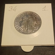 5 ZŁOTYCH / SREBRO /1934 r. / 1 / SUPER STAN