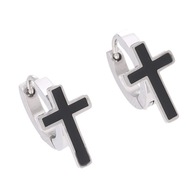 55849 Kolczyki srebrna stal chirurgiczna krzyżyki na kółku