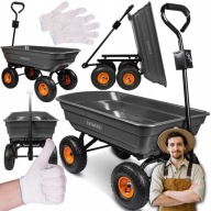 WÓZEK OGRODOWY TRANSPORTOWY PRZYCZEPKA TACZKA POMPOWANE KOŁA DO 300KG 75L