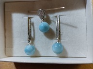Larimar srebrny komplet 925 pr
