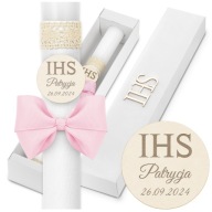 ŚWIECA KOMUNIJNA DO KOMUNII IMIENNA PERSONALIZOWANA PAMIĄTKA DODATKI