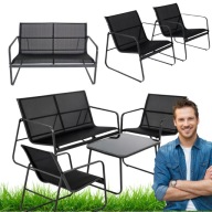 ZESTAW MEBLI OGRODOWYCH MEBLE DO OGRODU TARAS FOTEL STÓŁ KANAPA ŁAWKA DOM