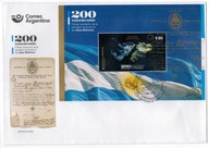 Argentyna 2020 FDC Znaczki Blok 173 wyspy Malwiny Falklandy mapa flaga