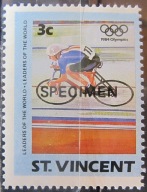 St. Vincent stary znaczek z nadrukiem (1/4