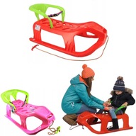 PLASTIKOWE SANKI Z OPARCIEM PASAMI ORAZ SZNURKIEM DLA DZIECI NA ZIMĘ