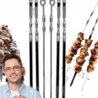 KIJ SZPIKULCE SZAMPURY DO SZASZŁYKÓW MIĘSA NA GRILL 6SZT NIERDZEWNE 60 CM