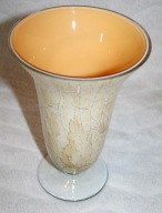 ELEGANCKI WAZON DEKORACYJNY OZDOBNY SZKŁO EMALIOWANE BEŻOWY MARMUR HIT !!!