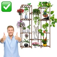 DREWNIANY KWIETNIK STOJAK REGAŁ NA ROŚLINY WIELOPOZIOMOWY DO DOMU I OGRODU