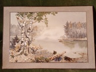 Duży obraz / plakieta z naturalnej macicy perłowej 65 cm x 45 cm