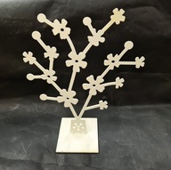 Biały metalowy stojak na biżuterię – drzewko, ekspozytor ok. 24 cm