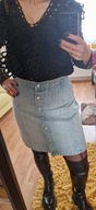 Spódniczka jeansowa na zatrzaski trapezowa M jeans