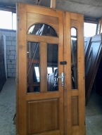 DRZWI Zewnętrzne Dębowe Dwuskrzydłowe Drewniane Dąb Wejściowe 127x235cm