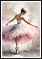 A2 59,4x42 PLAKAT OBRAZ BALETNICA TANCERKA TANIEC BALET SZKOŁA TAŃCA BALETU