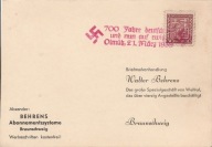 TRZECIA RZESZA -karta firmowa -stempel swastyka-1939 rok prowizorium CZECHY