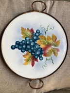 STARA TACA Z UCHWYTAMI, CERAMICZNA, SECESYJNA - WINOGRONA - Art Deco Niemcy