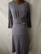 Sukienka w drobny wzór z długimi rękawami- S/M