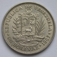 Wenezuela 1 bolivar 1967 - stan 1/2