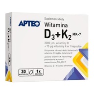 Witamina D3 + K2 MK-7 APTEO 30 kapsułek