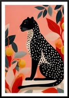 A2 KOLOROWY OBRAZ PLAKAT Z KOTEM, DZIKI KOT CZARNA PANTERA CZARNY JAGUAR