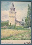 Weihovsky Joseph Kościół w Soos Voslau Baden Austria akwarela sygnowana