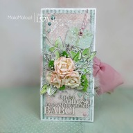 KARTKA DLA BABCI Z PUDEŁKIEM HANDMADE, RĘKODZIEŁO